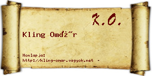 Kling Omár névjegykártya