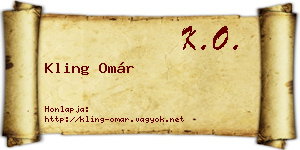 Kling Omár névjegykártya