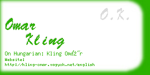 omar kling business card